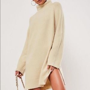 Missguided Roll Neck Side Split Sweater Dress NWT